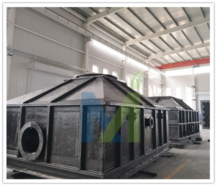 生產制作完成準備發貨的濕式電除塵器殼體