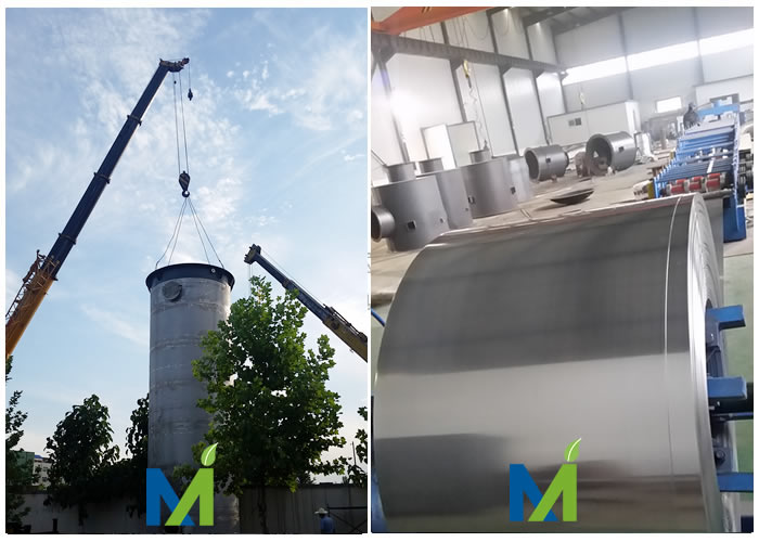 不銹鋼陽極管生產設備及正在制作的不銹鋼濕式電除塵器